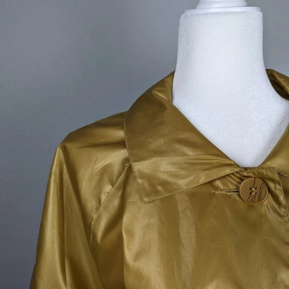 SERBIN - Sport Women's Trench Coat Rain Jacket Gold/yellow size Large - Picture 3 of 10